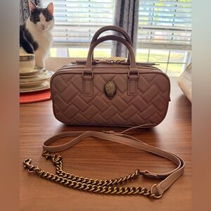 Kurt Geiger Quilted Handbag with Chain Strap - Taupe